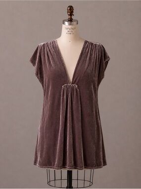 Chan Luu Purple Brown Tone Velvet/Silk Dress / Size S